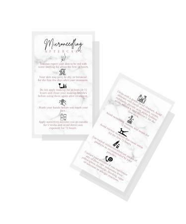 Microneedling Aftercare cards |50 pieces |Size 5.1 x 8.9 cm |Skin -rejuvenated microneedling |Anti-aging anti-wrinkles microneedle |Marble design