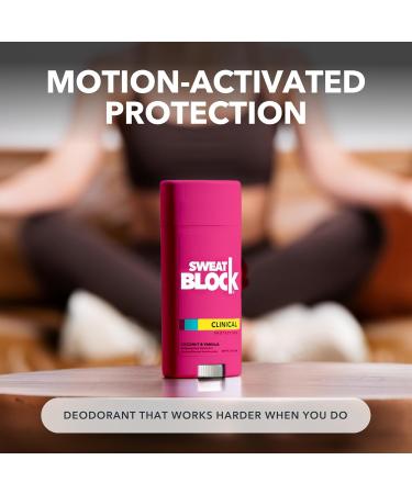 SweatBlock Deodorant for Women | Clinical Antiperspirant 48 Hour Sweat & Odor Protection Coconut & Vanilla Coconut & Vanilla 2.7 Ounce (Pack of 1) - Buy Online on GoSupps.com