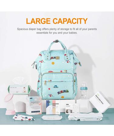 Diaper Bags Backpack Baby Bag for Mom Dad Baby Girls Boy  Cute Mult Diaper Nappy Bag Travel Back Pack Waterproof Maternity Changing Bag Baby Stuff with USB Charging Port Stroller Straps Large Blue - Buy Online on GoSupps.com