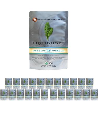 Functional Formularies Liquid Hope Peptide High Protein Organic Tube Feeding Formula and Nutritional Meal Replacement Supplement 12 Oz Pouch Pack of 24 High Protein Formula 11.59 Fl Oz (Pack of 24)