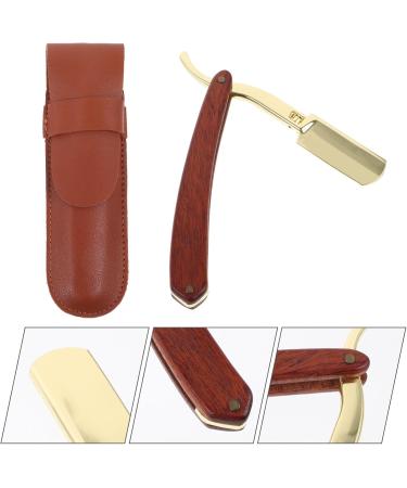 EXCEART Vintage Metal Razor - Steel Folding Edge Mustache Shaper with Wooden Handle for Home Salon - Buy Online on GoSupps.com
