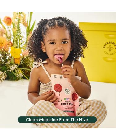 Kids Prebiotic Fiber Lollipops by Beekeeper's Naturals - Doctor Formulated Fiber Supplement Supports Digestive Regularity 3g of Fiber & Honey Raspberry Blast & Sweet Cherry Variety Pack 15 ct Fiber Lollipops (Raspberry  - Buy Online on GoSupps.com