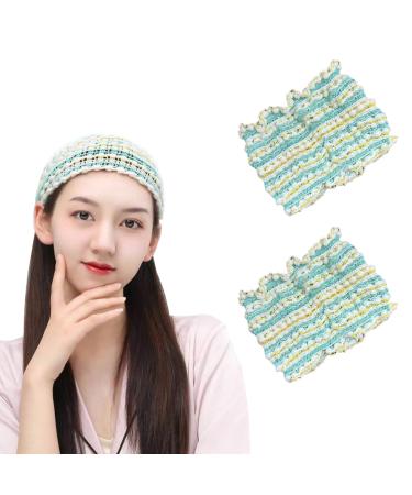 Women's Headbands | Girls' Hair Bands | Wide Elastic Headbands | Non-slip & Stretchy - Perfect for Yoga & Workouts | Breathable Design - Light Green | Pack of 2 | Suitable for All Hair Types