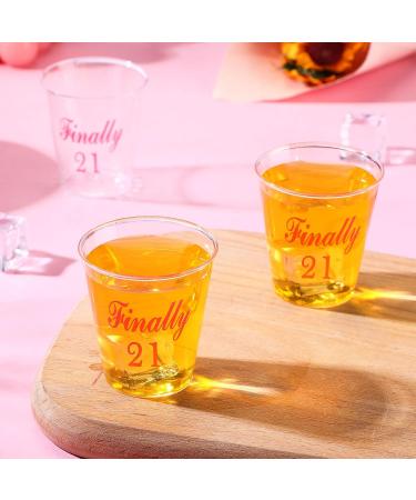 Nuogo 100 Pcs Finally 21 Plastic Shot Glass - 21st Birthday Gift & Decorations for Her | Party Supplies - Buy Online on GoSupps.com
