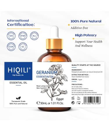 HIQILI 30ML Geranium Essential Oil & 150ML Sunlit Embrace Fragrance Oil for DIY Diffuser - Buy Online on GoSupps.com