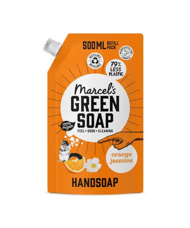 Marcel's Green Soap - Hand Soap Refill Orange & Jasmine - Handwash Dispenser Refill - 100% Eco friendly - 100% Vegan - 97% Biodegradable - 500 ML Orange & Jasmine 500 ml (Pack of 1)