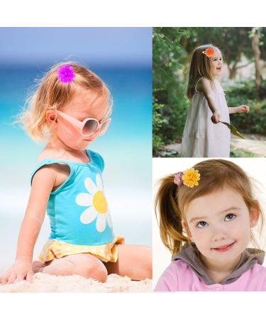HQDeal 20-Piece Chiffon Flower Hair Clips - Stylish Hair Barrettes & Accessories for Babies Girls Women & Children - Buy Online on GoSupps.com