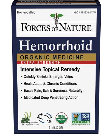 Forces of Nature Hemorrhoid Relief - Organic Extra Strength, Fast Pain Relief, Non-GMO, 5ml - Buy Online on GoSupps.com