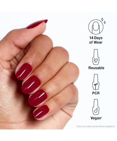 OPI xPRESS/ON Press On Nails - Short Round Solid Big Apple Red | Long Lasting Reusable & Non-Damaging Nail Art with Glue - International Shipping Available - Buy Online on GoSupps.com