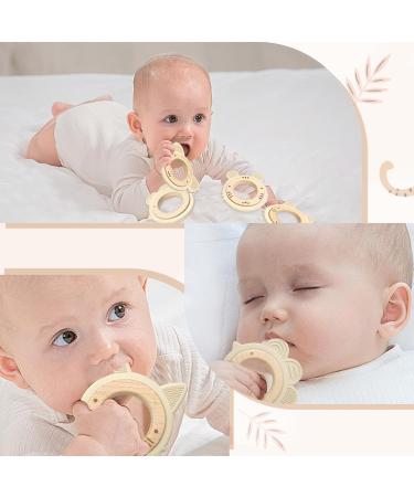 Natural Wooden Biting Ring & Tiger Silicone Toy | BPA-Free Baby Gift | Sustainable Wooden Toys for Infants - Buy Online on GoSupps.com