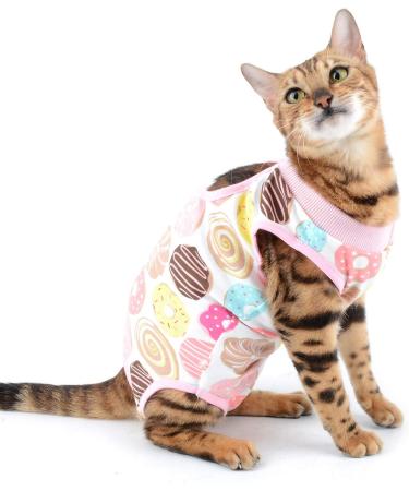 Selmai Medical Pet Shirt for Dogs & Cats - Soft Cotton E-Collar Alternative Post-Op Wound Protection Prevent Licking & Skin Diseases - Rosa L Donut - Buy Online on GoSupps.com