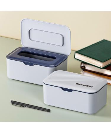 Buy Qiyifang Blue Wet Wiper Holder - Dustproof Damp Cloth Container with Lid for Dormitory Washroom Dressing Table & Desk - Stylish Handkerchief Dispenser for International Shipping - Buy Online on GoSupps.com