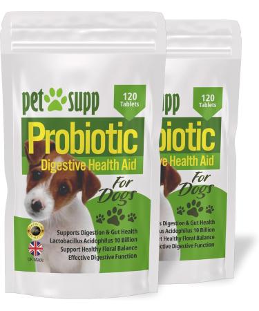 PetSupp Probiotics for Dogs Good Stomach & Gut Health 120 Probiotic Tablets Handy Re-Sealable Bag. - Buy Online on GoSupps.com