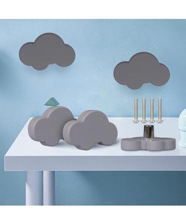 Videelly 8-Piece Soft Rubber Cartoon Cloud Cabinet & Drawer Handles | Silicone Door Knobs for Children's Rooms | Gray Furniture Accents - Buy Online on GoSupps.com