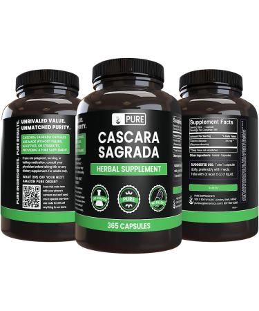 Pure Original Ingredients Cascara Sagrada (365 Capsules) No Magnesium Or Rice Fillers Always Pure Lab Verified - Buy Online on GoSupps.com