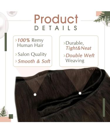 Runatur Real Hair Extensions - Dark Brown 40cm Tressen | 100g Sew-In Hair Extensions #2 - Buy Online on GoSupps.com