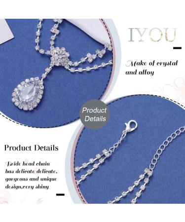 IYOU Shiny Rhinestone Head Chain Silver Crystal Hair Pieces Layering Halloween Costume Party Hair Accessories for Women - Buy Online on GoSupps.com