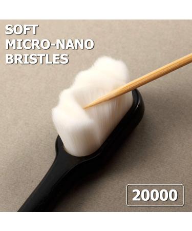 Extra Soft Nano Toothbrushes - 4 Pack for Fragile Gums | Adults Kids | Black & White - Buy Online on GoSupps.com