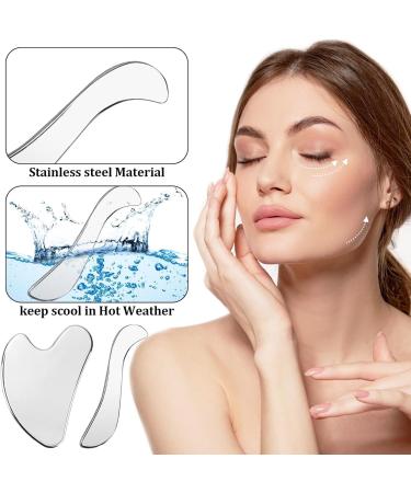 Roinaaid 2 PCs Stainless Steel Gua Sha Set | Body Face Neck Pain Relief & Muscle Relaxation - Buy Online on GoSupps.com