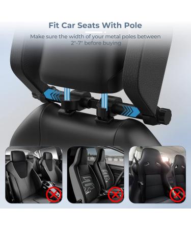 Yoocaa Car Headrest Pillow - Adjustable U Shaped Neck Support for Car Seat - Black - Kids & Adults - Buy Online on GoSupps.com