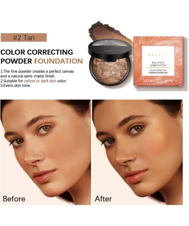 Baked Powder Foundation Setting & Finishing Powder for Long-lasting Natural Makeup - Oil Control Brightening and Lightweight Formula (#2 Tan Foundation) 11 g (Pack of 1) #2 Tan - Buy Online on GoSupps.com