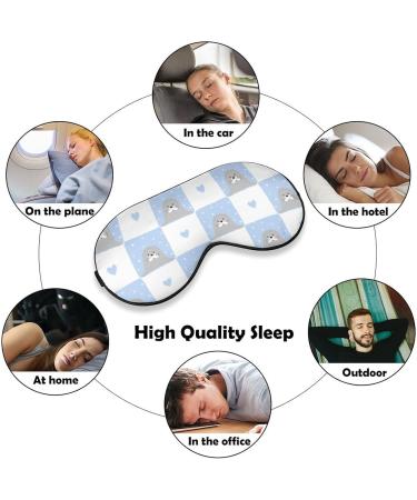 Cute Seals Checked Pattern Sleep Mask - Adjustable Blindfold for Sleeping, Travel, and Napping - Men and Women - Buy Online on GoSupps.com