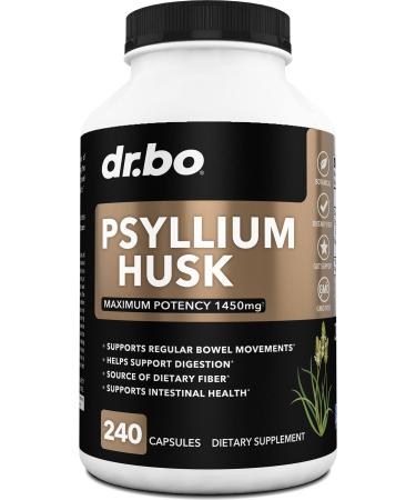 Psyllium Husk Capsule Fiber Supplement - Natural Powder Capsules for Constipation Relief for Adults - Nutritional Soluble Fiber Pills & Daily Regularity Support - Bulk Seed Husks Digestion Supplements