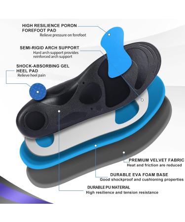 Plantar Fasciitis Arch Support Insoles for Women | Athletic Orthopedic Shoe Inserts | Gel Metatarsalgia Relief for Flat Feet & Overpronation | EU Size 41-43 28cm - Buy Online on GoSupps.com