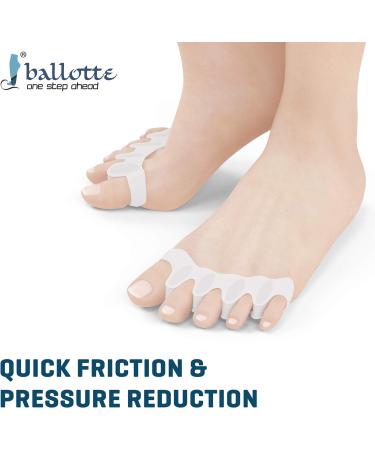 Ballotte Premium Toe Spacers (White 6 Pack) | Toe Separators for Feet - Toe Spreader & Foot Stretcher | Big Toe Straightener Bunion Corrector and Hammer Toe Corrector for Men and Women Toe Separator - 6 Pack - Buy Online on GoSupps.com