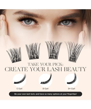 Shop Lashview 144 PCs DIY Cluster Eyelash Extensions - Mega Volume Reusable & Ultra Thin Bands for Soft Volume Look - Buy Online on GoSupps.com