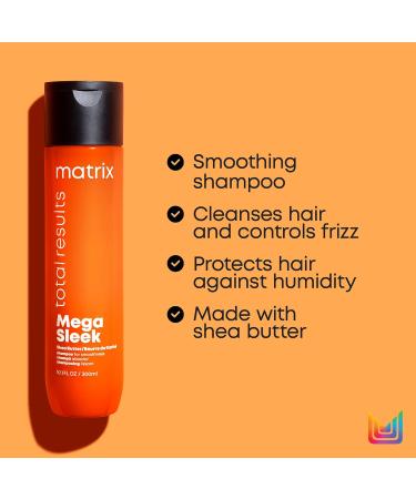 Matrix Mega Sleek Shampoo Conditioner & Miracle Creator Set - Controls Frizz, Nourishes with Shea Butter | For Dry Damaged Hair | Salon Routine - Buy Online on GoSupps.com