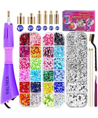 GLTECK Hotfix Applicator, Bedazzler Kit with 5784 PCS Rhinestones for Crafts, DIY Hot Fix Rhinestone Applicator Wand Setter Tool with 7 Tips, 6 Pattern Templates, Gloves, Tweezers & Cleaning Brush - Buy Online on GoSupps.com