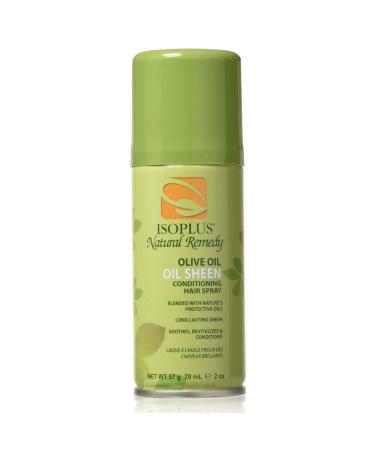 Isoplus Natural Remedy Olive Oil Sheen Hair Spray 2 Oz Pack of 6