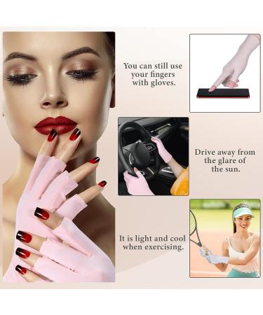 Vabean 4 Pairs Manicure Gloves | Anti-UV Protection for Gel Nails | Fingerless UV Light Gloves | Women's Nail Care Gloves in Pink, Purple, Beige, Light Gray - Buy Online on GoSupps.com