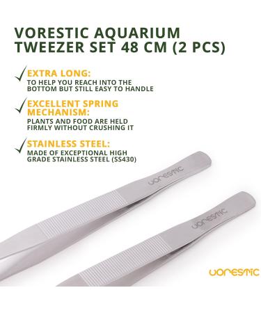 VORESTIC Aquarium Tools Extra Long Tweezers Set 48cm Reptile Feeding Tongs - Buy Online on GoSupps.com