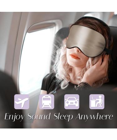 Buy Olesilk Adjustable Silk Sleep Mask - 100% Mulberry Silk Eye Mask for Men & Women - Taupe - Perfect for Sleeping - Buy Online on GoSupps.com