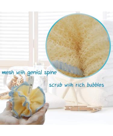 Exfoliating Body Scrubber Puff (4 Pack) | Deep Cleaning Loofah Sponge for Men & Women | Rich Bubbles & Sturdy Design - Buy Online on GoSupps.com
