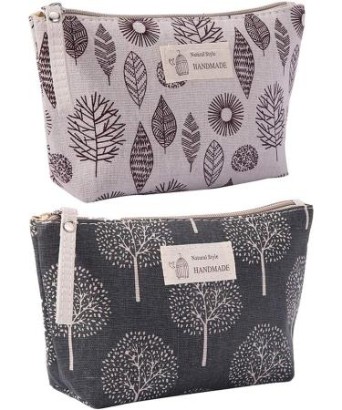 Double layer cosmetic bag sailing towel Multifunctional makeup bag canvas cosmetic bag waterproof multifunction travel cosmetic bag with zip for women men & children (2 pieces)