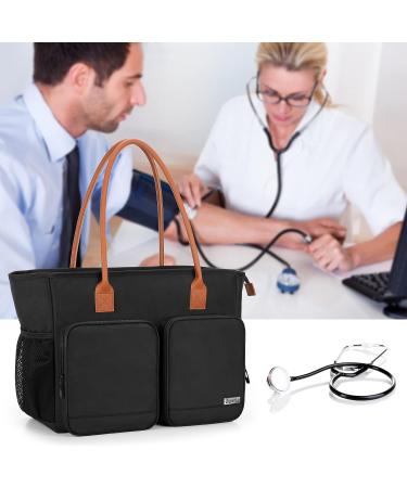CURMIO Nurse Tote Bag with Padded Laptop Sleeve - For Nursing Work, Home Visits, and Health Service - Black (Bag Only) - Buy Online on GoSupps.com