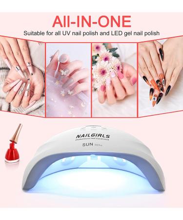 NAILGIRLS 75W UV LED Nail Lamp with Smart Sensor & 3 Timer Settings - Professional Salon Nail Dryer for Gel Polish Curing - Buy Online on GoSupps.com