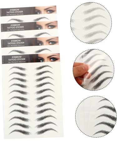 FRCOLOR 12 sheets for Eyebrow Makeup Shaping Fake Temporary Tattoos Stick- Sticker Grooming D Women 1 count (Pack of 1) Blackx3pcs - Buy Online on GoSupps.com