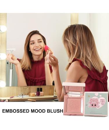 Blush Powder | 4-in-1 Matte Blush Palette for Cheeks - Cute Girl Emoticon Creamy & Blendable Color Face BlushesLong-Lasting All-Day Face Enhancing Makeup Color - Buy Online on GoSupps.com