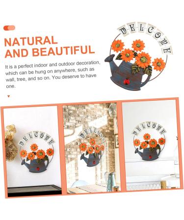 ABOOFAN Pendant Office Decor Welcome Wall Hanging Sign Wall Hanging Decor Front Door 3d Ornament 42X36CM Orange - Buy Online on GoSupps.com