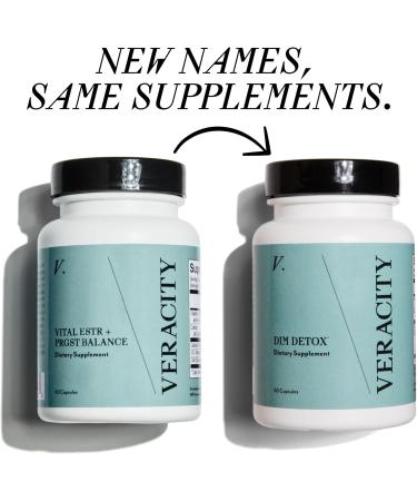 Veracity DIM Detox Supplement - Estrogen & Progesterone Support for Women | Hormone Balance Clear Skin Immune Health - Gluten Free 60 Caps - Buy Online on GoSupps.com