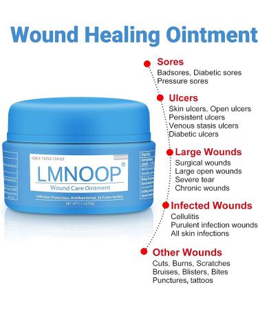 LMNOOP Wound Care Cream 1.1oz - First Aid Skin Repair Ointment for Infection Ulcers, Cuts, Scrapes, Burns, Bites & Surgical Wounds - Buy Online on GoSupps.com