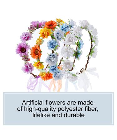 Cinaci Handmade Adjustable Sunflower Flower Wreath - Bridal Crown Garland for Weddings Parties & Girls - 8 Pieces - Buy Online on GoSupps.com