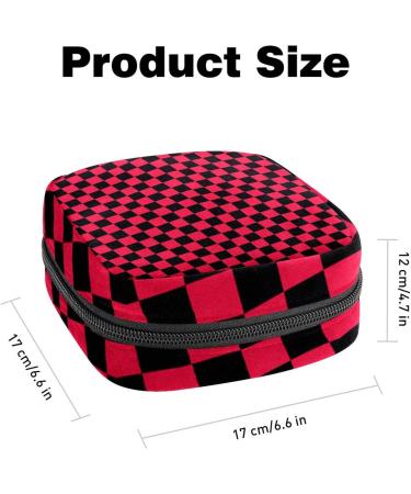 GIAPB Period Bag Sanitary Napkin Storage & Travel Makeup Pouch - Red Squares Black Plaid | Color3329 - Buy Online on GoSupps.com