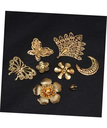 COHEALI 37pcs Bridal Headpiece Gold Butterfly Charm Metal Hollow 3d Charms Crafts Hollow Out Bride Beads - Buy Online on GoSupps.com