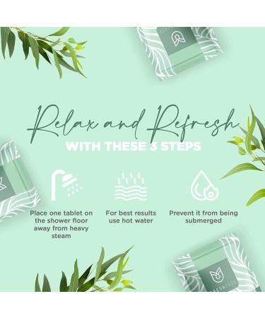 Fresh Faze Menthol & Eucalyptus Shower Steamer - Organic Essential Oils - Aromatherapy for Stress Relief - 15 Tablets - Buy Online on GoSupps.com