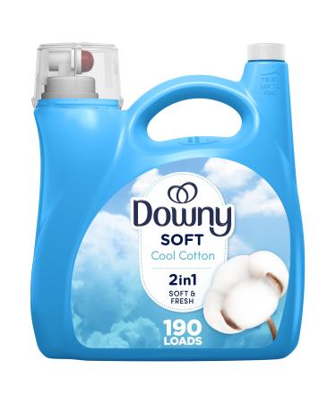 Downy Fabric Softener Liquid Cool Cotton Scent 140 fl oz 190 Loads 140 Fl Oz (Pack of 1)